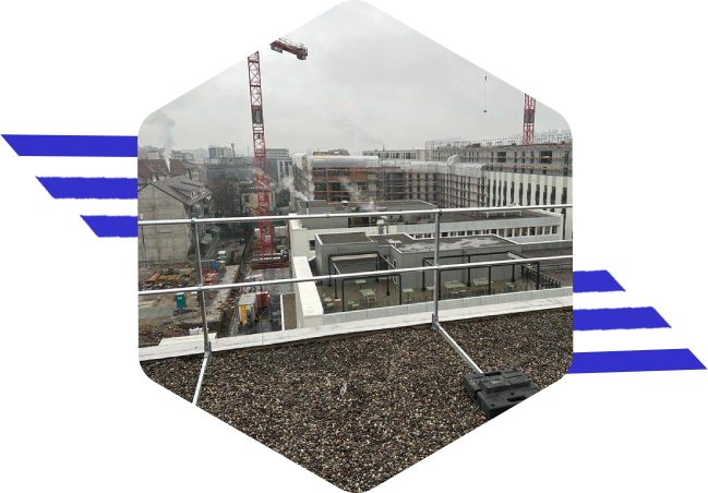 Blick von einer Baustelle